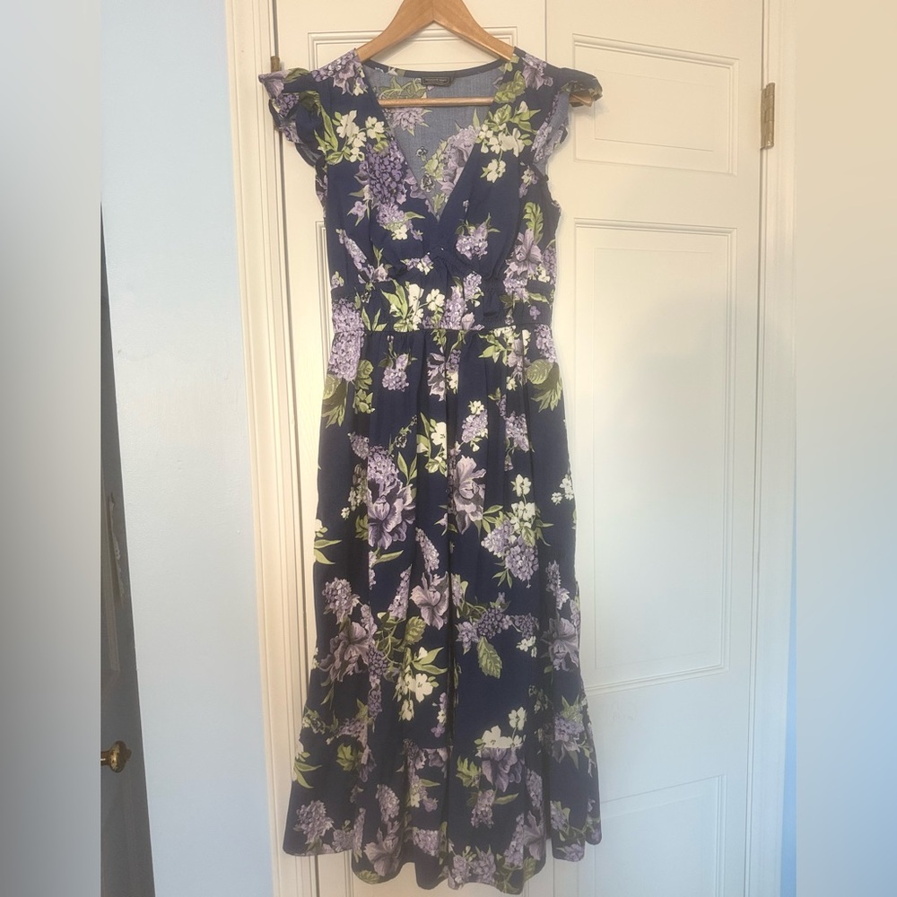 Vineyard Vines Blue and Green Floral dress